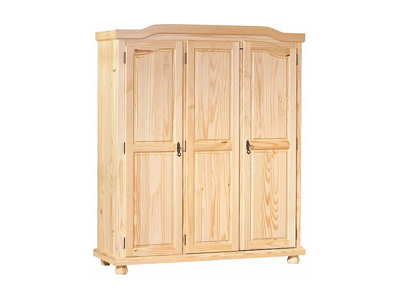 Armoire 3 Portes en Bois "Cardaillac" 150cm Naturel