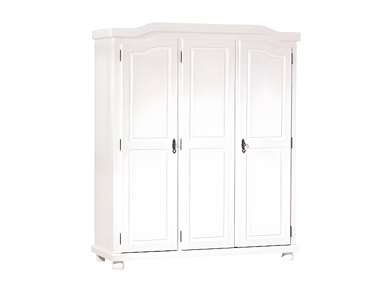 Armoire en Bois 3 Portes "Cardaillac" 150cm Blanc