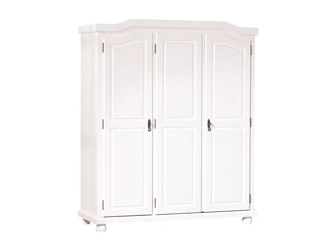 Armoire en Bois 3 Portes "Cardaillac" 150cm Blanc