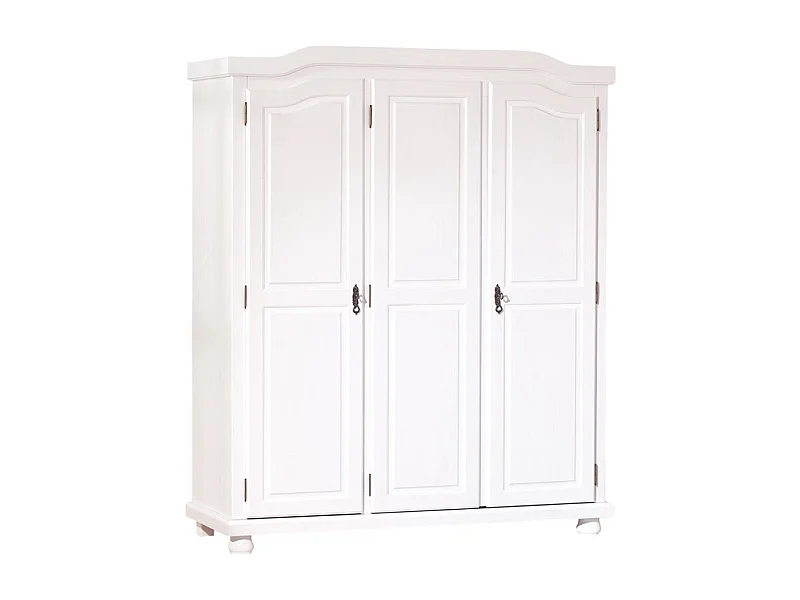 Armoire en Bois 3 Portes "Cardaillac" 150cm Blanc
