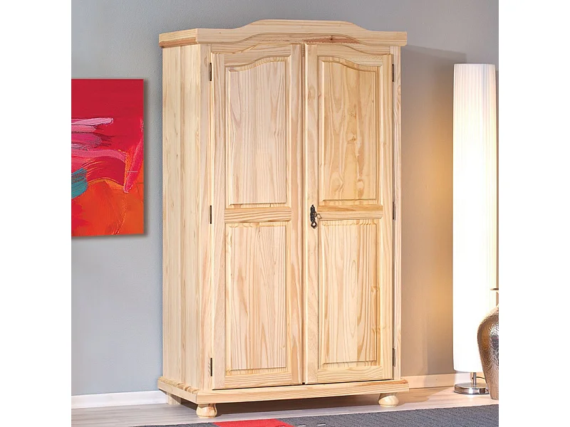 Armoire 2 Portes Pin "Cardaillac" 180cm Naturel