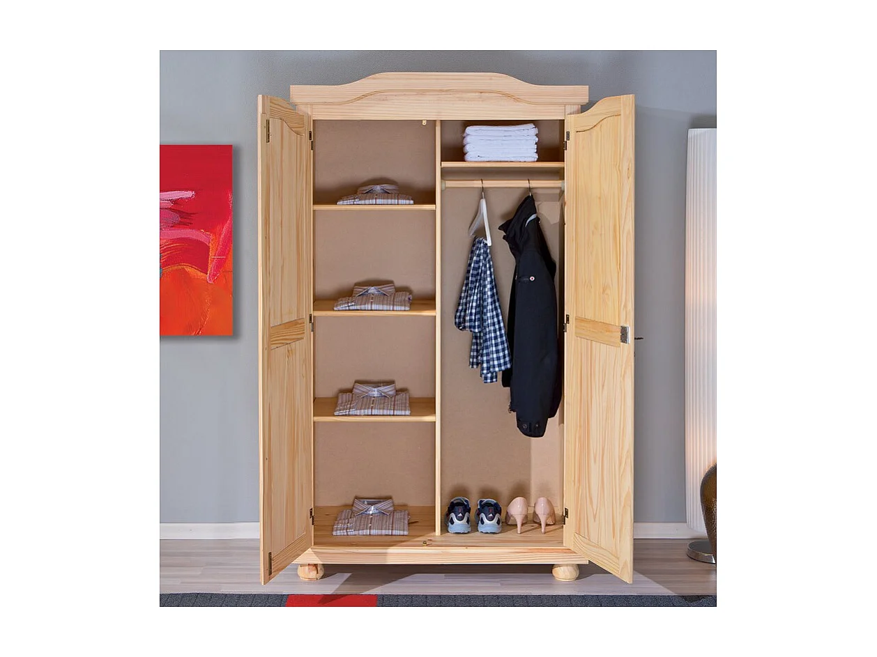 Armoire 2 Portes Pin "Cardaillac" 180cm Naturel