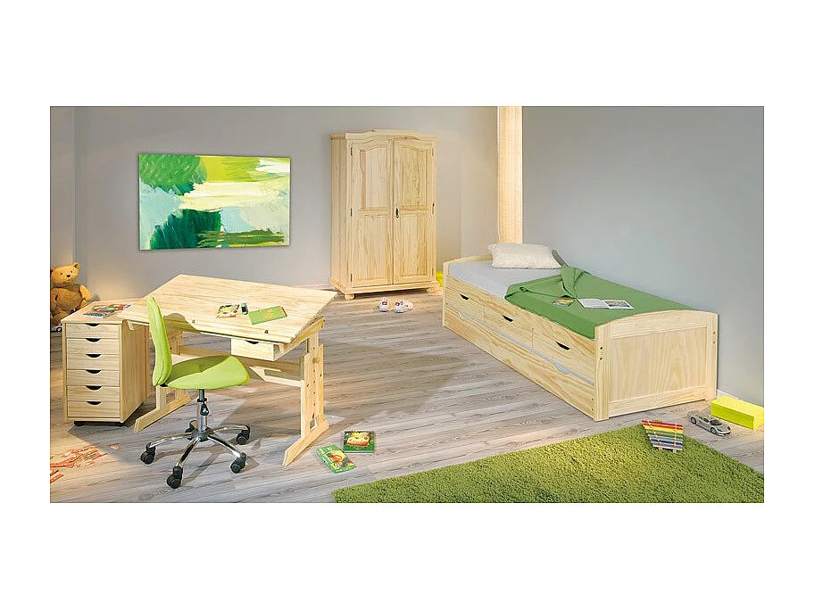 Armoire 2 Portes Pin "Cardaillac" 180cm Naturel