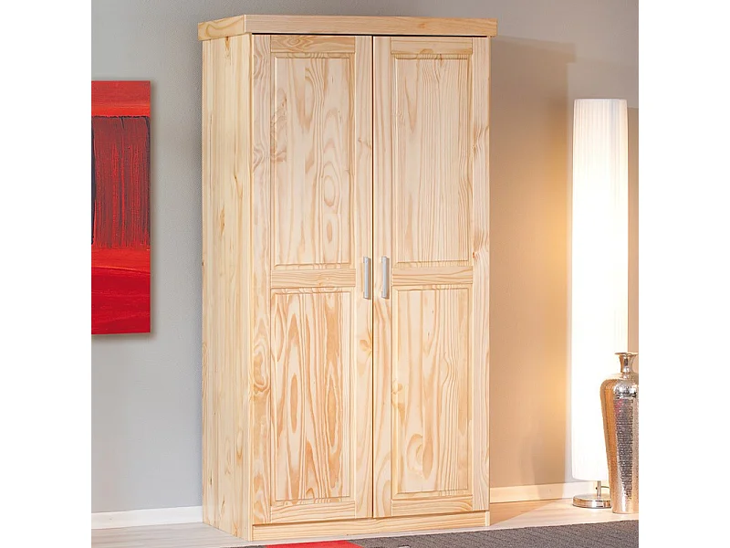 Armoire 2 Portes Bois Massif "Angel" 190cm Naturel
