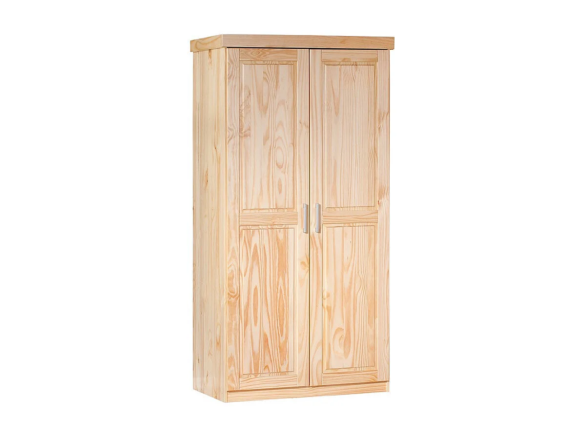 Armoire 2 Portes Bois Massif "Angel" 190cm Naturel