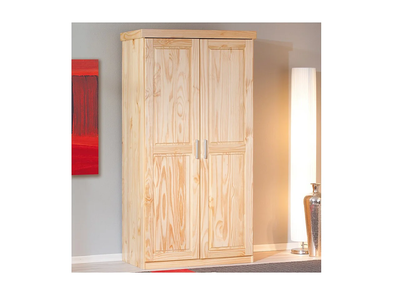 Armoire 2 Portes Bois Massif "Angel" 190cm Naturel