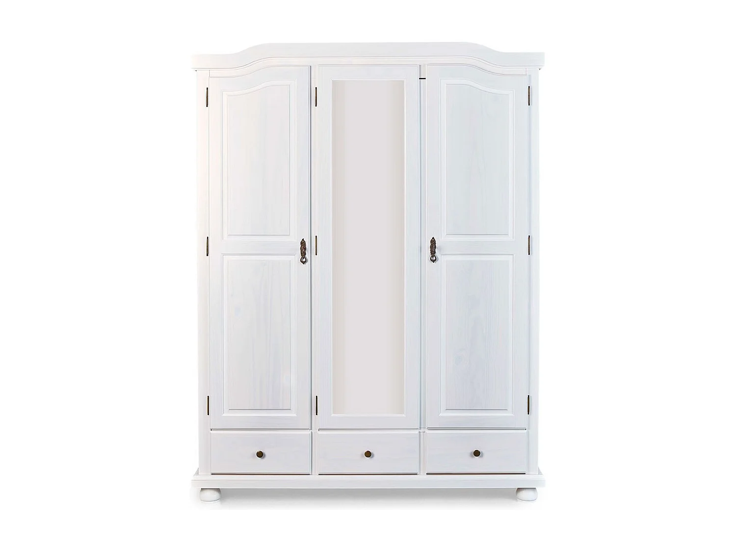 Armoire 3 Portes & 3 Tiroirs Bois "Izi" 198cm Blanc
