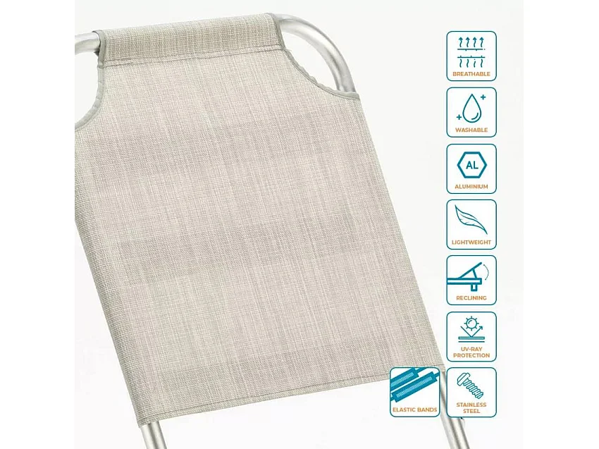 Sedia da spiaggia pieghevole lettino da piscina solido Fincher