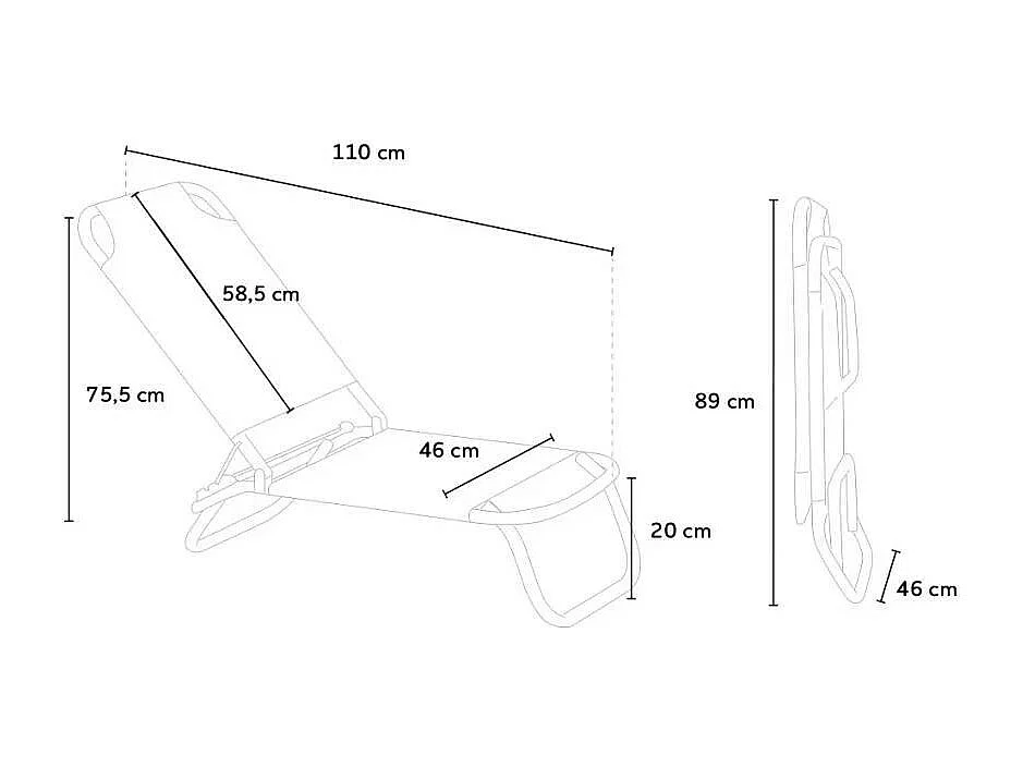 Sedia da spiaggia pieghevole lettino da piscina solido Fincher