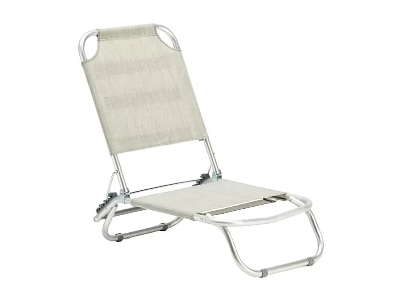 Silla de playa jardín Tumbona Aluminio Plegable Tropical 4 posiciones - Gris