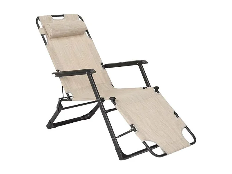 Klappstrand- und Gartenliegestuhl mit Mehreren Positionen Zero Gravity Emily Lux - Beige
