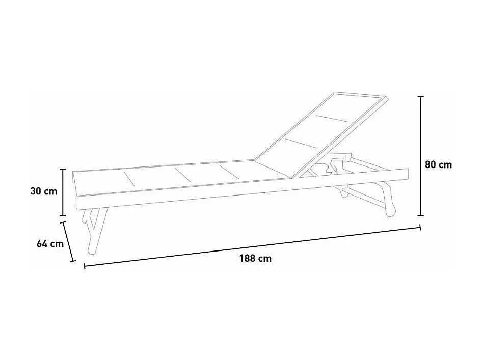 4 lettini prendisole con ruote regolabili Miami