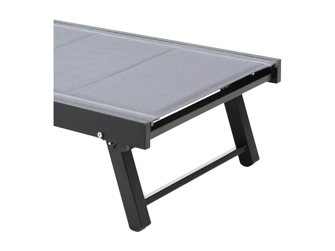 Vorrat 4 Garten Liegestühle Aluminium Pool Räder Rimini - Dunkel Grau