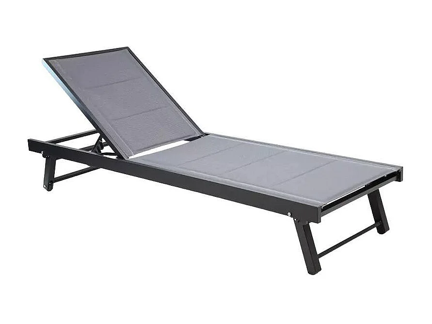 Garten Sonnenliege Räder verstellbare Rückenlehne Rimini - Dunkel Grau