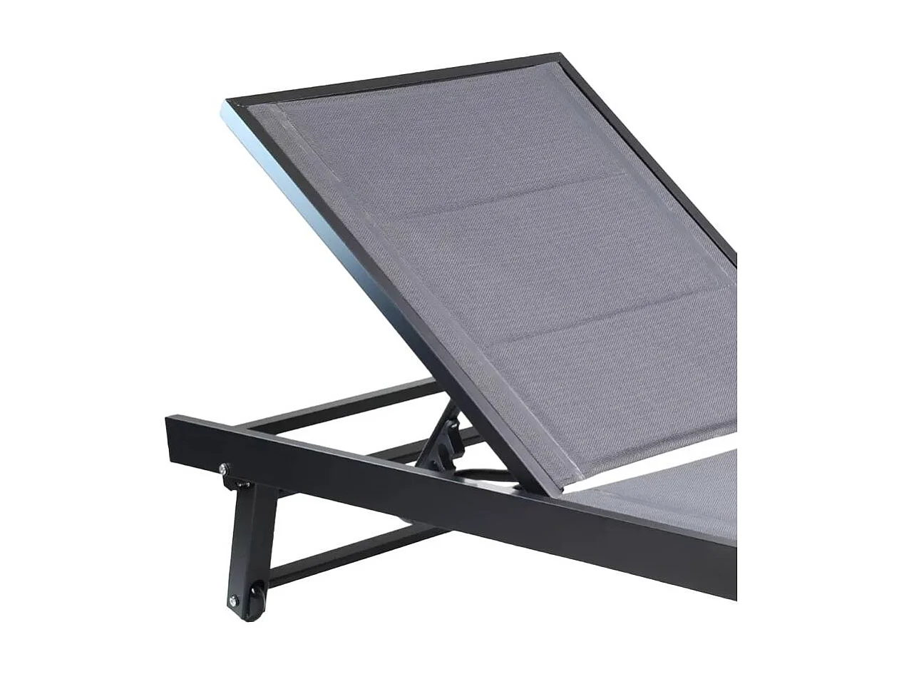 Garten Sonnenliege Räder verstellbare Rückenlehne Rimini - Dunkel Grau