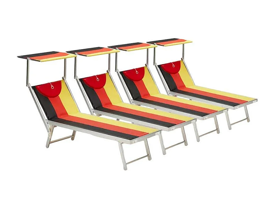 4 lettini da spiaggia in alluminio professionale Europa