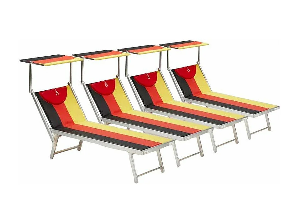 4 lettini da spiaggia in alluminio professionale Europa