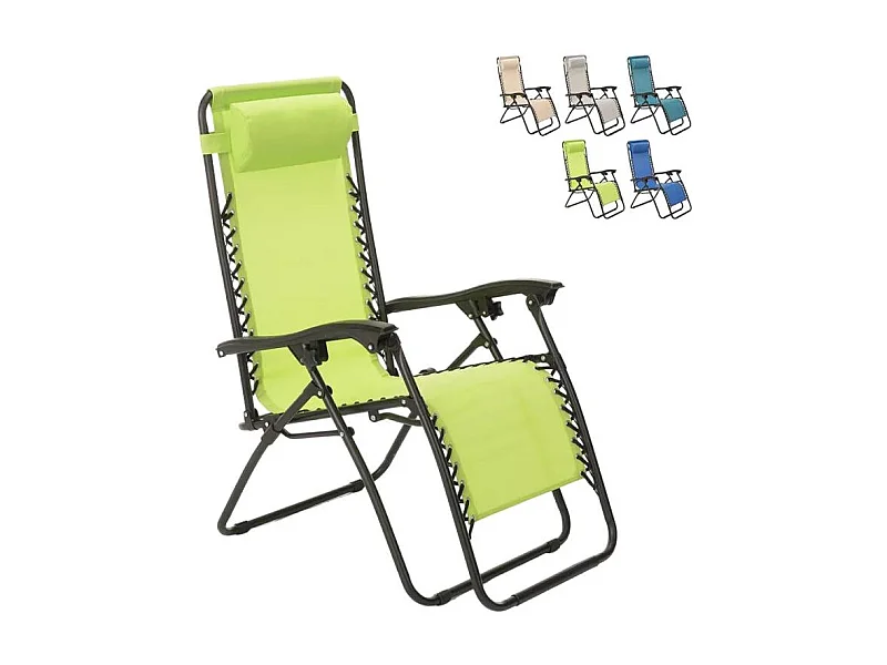 Tumbona plegable para playa jardín multiposición Emily Zero Gravity - Verde oscuro