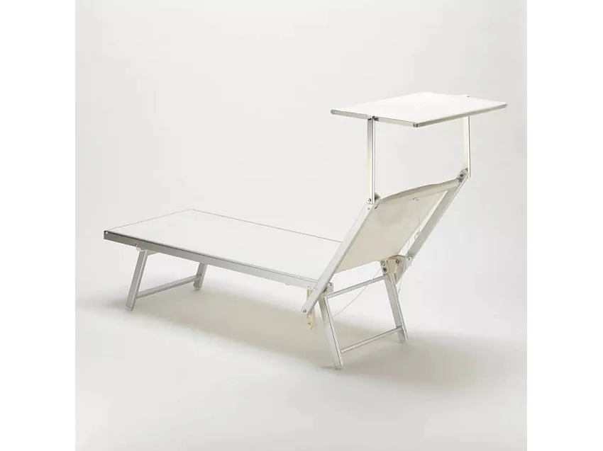 2er Set Liegestühle Strandliegen Sonnenliegen aus Aluminum Santorini - Weiß