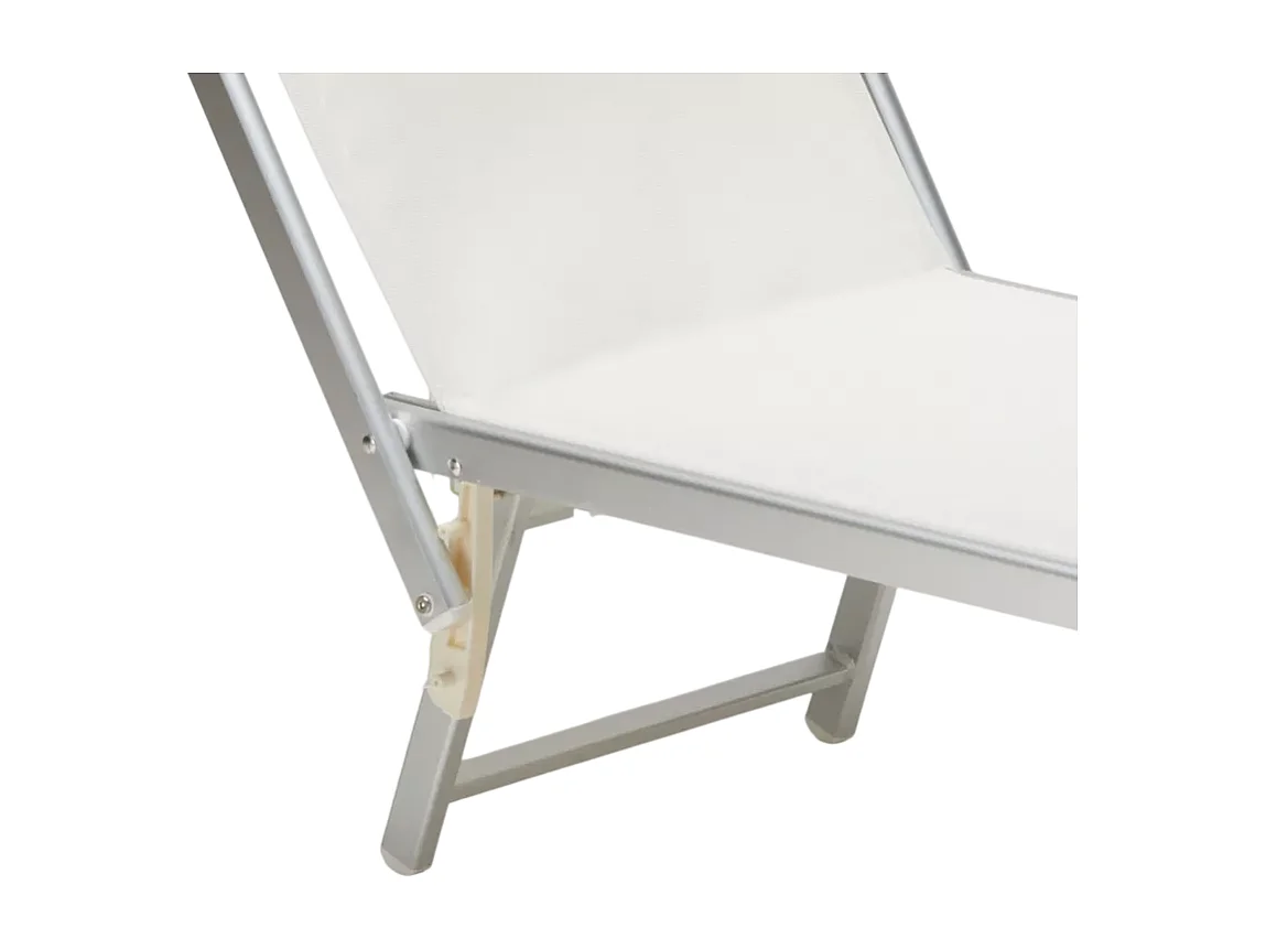 2er Set Liegestühle Strandliegen Sonnenliegen aus Aluminum Santorini - Weiß