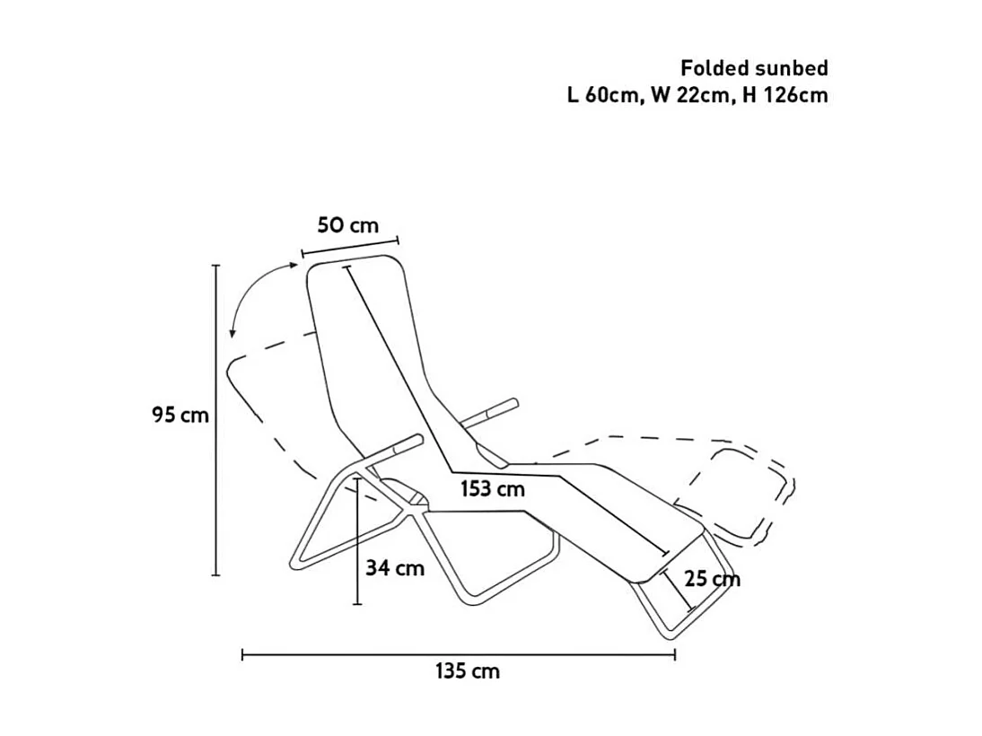 Sdraio pieghevole da giardino acciaio leggero confortevole Seychelles
