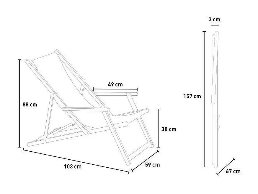 Sedia pieghevole braccioli da spiaggia giardino campeggio Scorsese