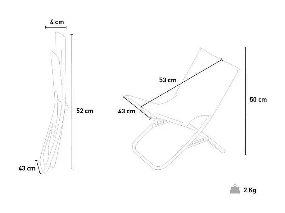 Chaise pliable portable de plage et mer légère et solide INLET