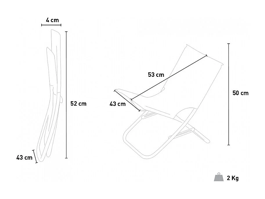 Chaise pliable portable de plage et mer légère et solide INLET