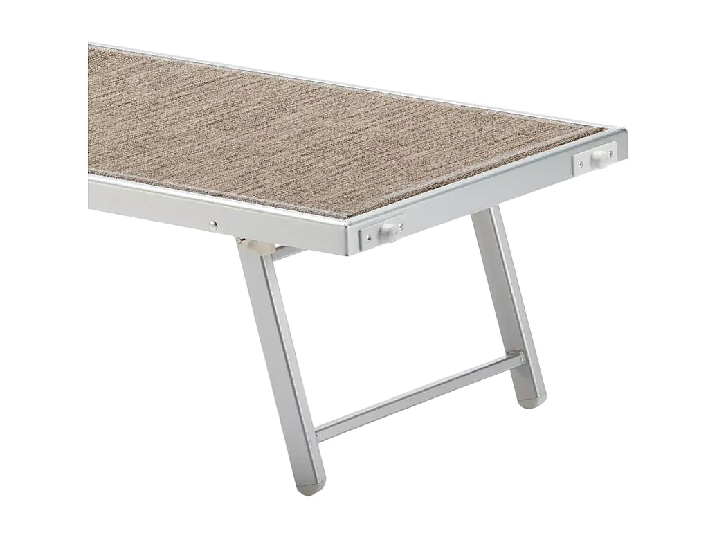 2er Set Liegestühle Strandliegen Sonnenliegen aus Aluminium für den Strand Santorini Limited Edition - Nature - Grau Santorini