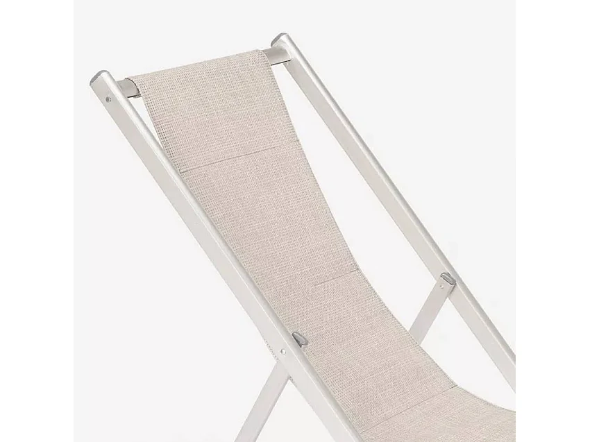 2er Set Strandliegen Liegestühle Sonnenliegen aus Aluminum Riccione Gold - Grau