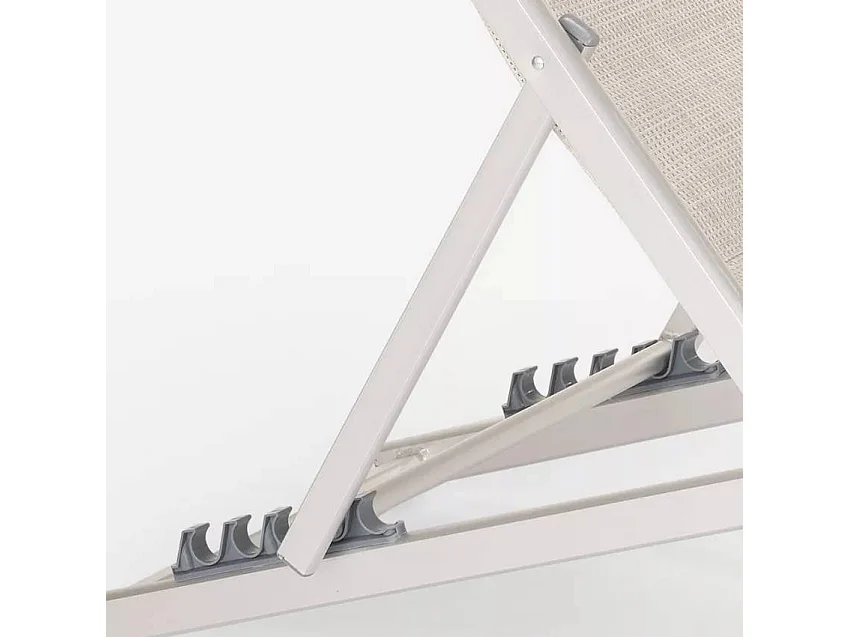 2er Set Strandliegen Liegestühle Sonnenliegen aus Aluminum Riccione Gold - Grau