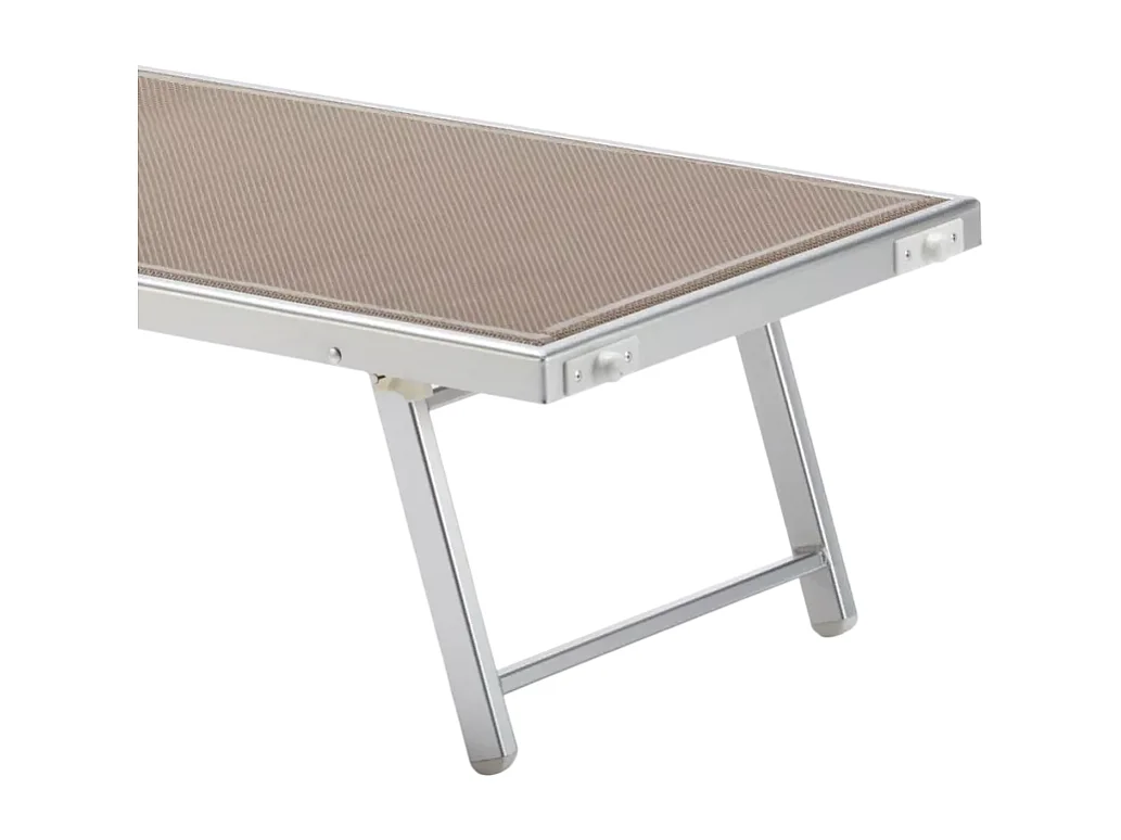 2er Set Liegestühle Strandliegen Sonnenliegen aus Aluminium für den Strand Santorini Limited Edition - Cappuccino - Beige Santorini