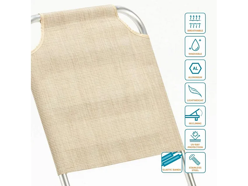 Sedia da spiaggia pieghevole lettino da piscina solido Fincher