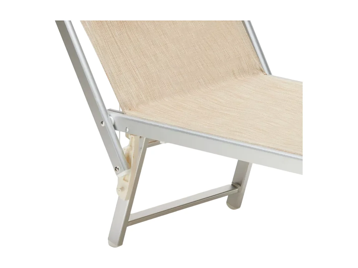 4er Set professionelle Strandliegen aus Aluminium mit Dach Santorini - Beige