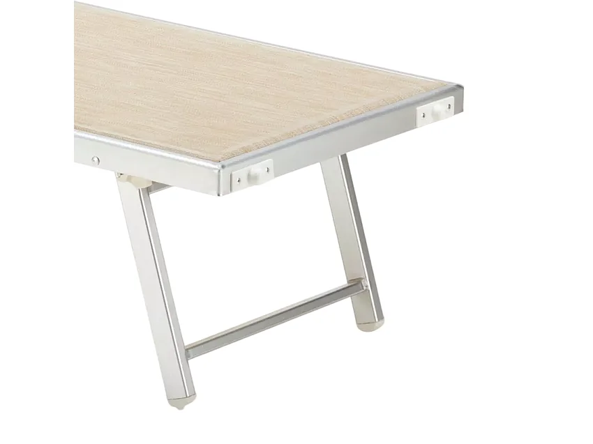 4er Set professionelle Strandliegen aus Aluminium mit Dach Santorini - Beige