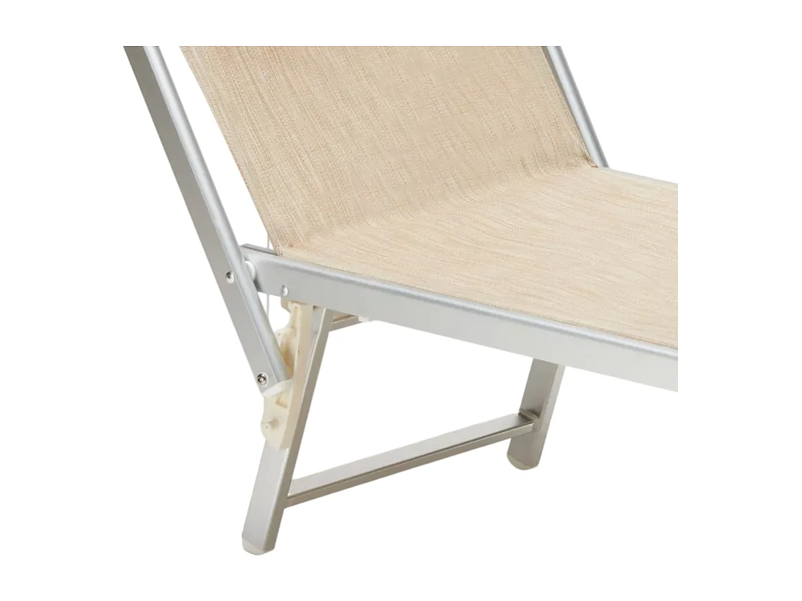 4er Set professionelle Strandliegen aus Aluminium mit Dach Santorini - Beige
