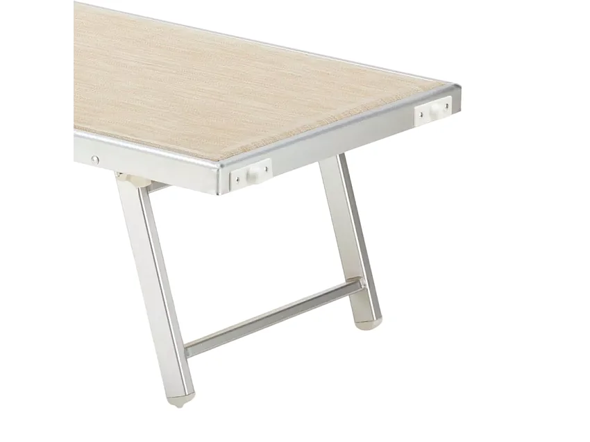 4er Set professionelle Strandliegen aus Aluminium mit Dach Santorini - Beige
