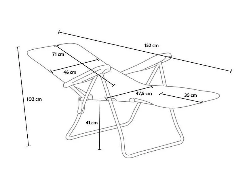 Sdraio pieghevole da spiaggia giardino braccioli in acciaio Kubrick