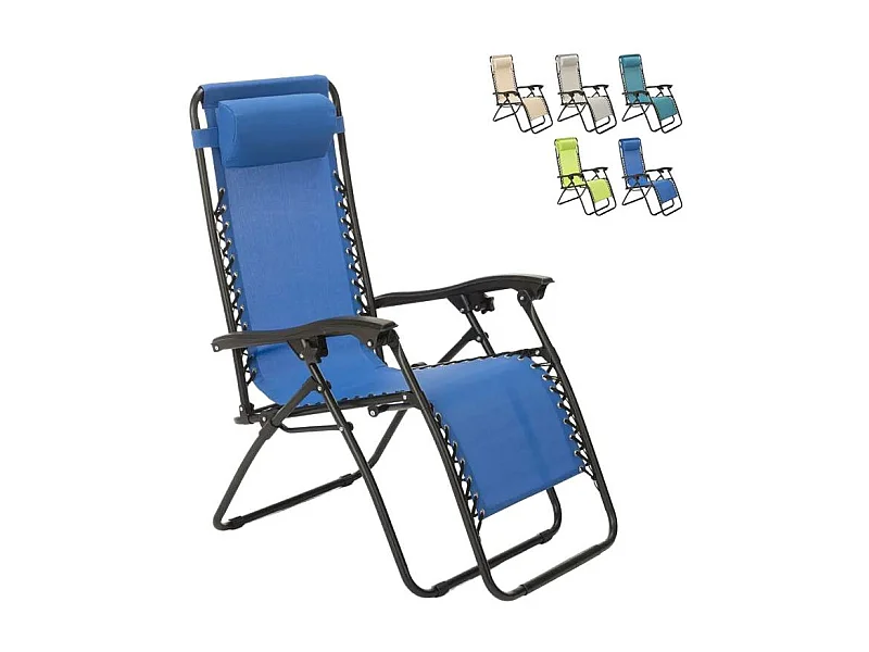 Tumbona plegable para playa jardín multiposición Emily Zero Gravity - Azul Marino