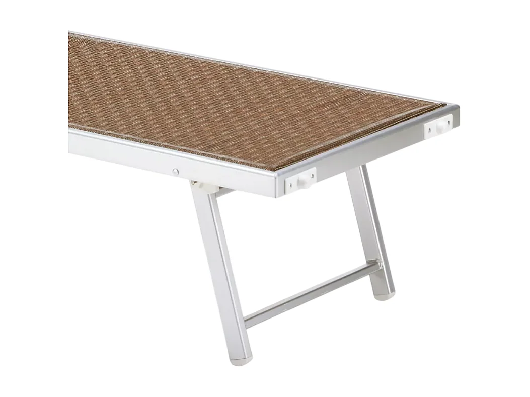 2er Set Liegestühle Strandliegen Sonnenliegen aus Aluminium für den Strand Santorini Limited Edition - Moka - Braun Santorini