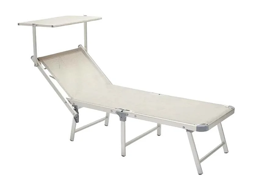 Bain de soleil de jardin transat piscine pliant en aluminium MALISS