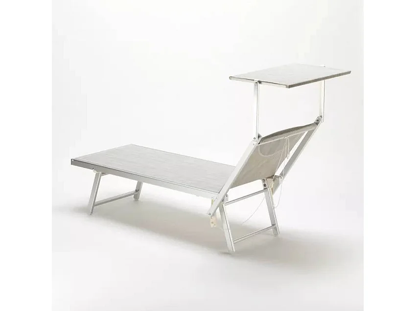 2 Tumbonas plegables de playa en aluminio Santorini Stock - Gris