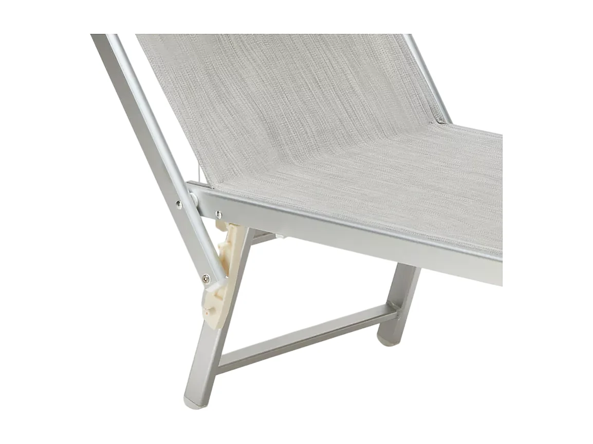 2 Tumbonas plegables de playa en aluminio Santorini Stock - Gris