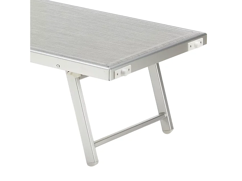 2 Tumbonas plegables de playa en aluminio Santorini Stock - Gris