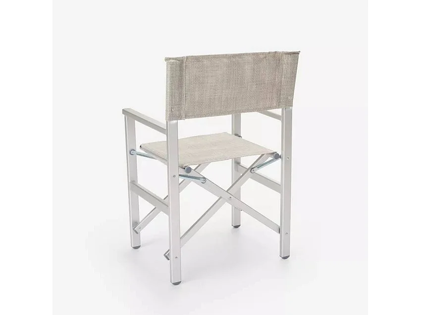 Silla de playa portátil plegable aluminio tejido especial Regista Gold - Gris