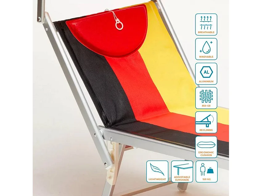 Lettino da spiaggia professionale in alluminio Europa