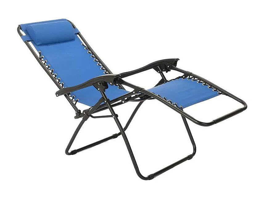 2er Set klappbare Liegestühle Sonnenliegen Strandliegen für Garten und Strand Emily Zero Gravity - Blau