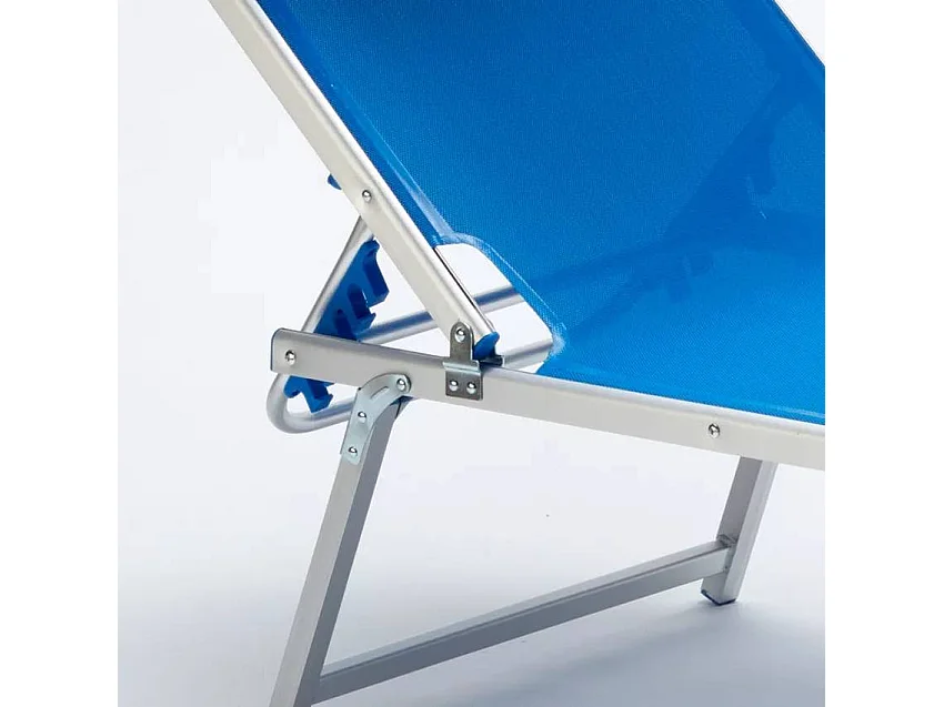 Transat de plage bain de soleil en aluminium avec pare-soleil CATCOOL