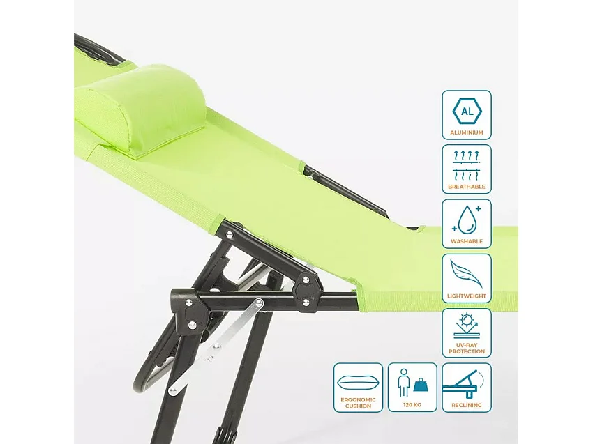 Lettino pieghevole in alluminio da spiaggia Bali