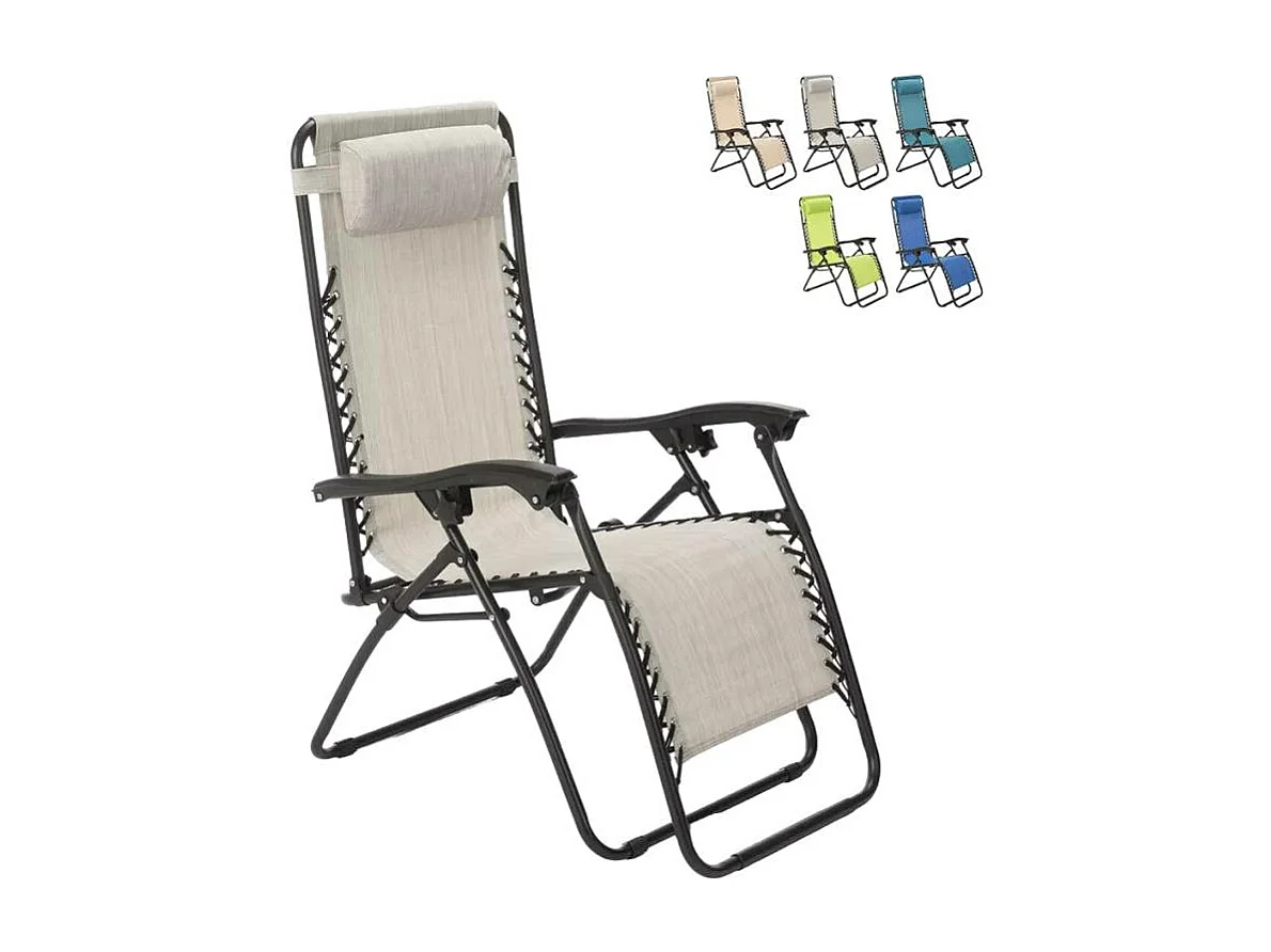 Sdraio pieghevole leggera e confortevole multi-posizione Cancún